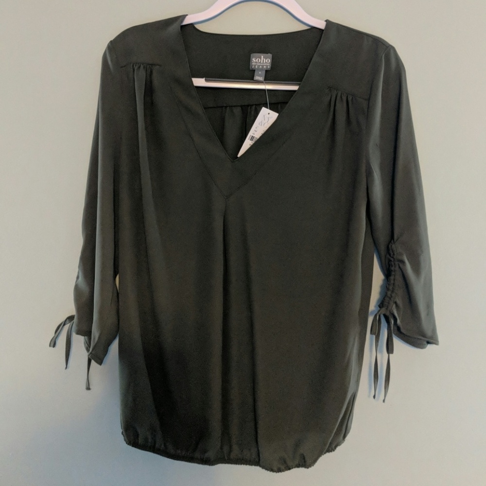 New York & company hunter green blouse
